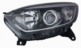 LHD Headlight Renault Captur From 2013 Left 260601794R Black Background Chromed