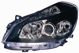 LHD Headlight Renault Clio 2005-2009 Right Side Xenon Electric Black Background