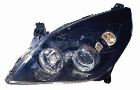 LHD Headlight Opel Vectra C 2005 Left Side Electric Black Background