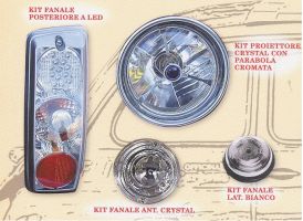 Kit Fari Proiettori Anteriori Completo Fiat 500 Fl 1965-1975